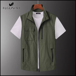 Fuguiniao Hot Sale Mens Outdoor Multi-pocket Hiking Vest Summer Camping Fishing Photography Tactical Cargo Vest Fishing Waistcoat