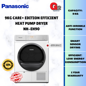 PANASONIC 9KG HEAT PUMP TUMBLE DRYER NH-EH90JD1/WM