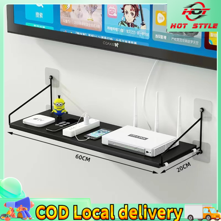 Set Top Box Rack Price Fashion Free punching living room TV wall set-top box rack router ...
