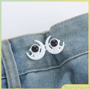 Tighten Waist Button Cartoon Style Adjustable Jean Waist Buckle No Sew Snap for Pants Jeans 1Set