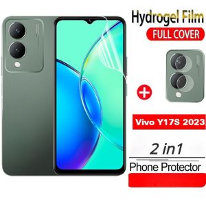 Pelindung Layar Screen Protector Kompatibel Untuk Vivo y17s paket 2 in 1 Berbahan Hydrogel