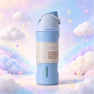 【100% authentic 】Owala 16oz Kids FreeSip Insulated Stainless Steel Water Bottle with Straw - BPA-Free Flip