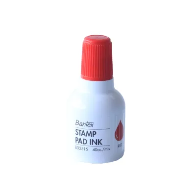 Bantex หมึกเติมแท่นประทับ หมึกเติมตราปั๊ม หมึกเติมแผ่นตราประทับ สีแดง สีน้ำเงิน ขนาด 40ml Stamp Ink