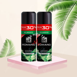 Combo 2 Xịt toàn thân ngăn mồ hôi và mùi cơ thể Romano Attitude/Gentleman/Force/Classic 195ml/chai