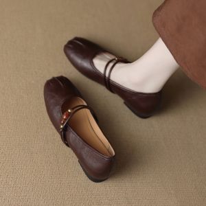 Free Shipping Super Soft Lambskin Inner Height-Increasing Flats For Women 2026 Spring/Autumn Retro Versatile Flat Shoes