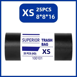 CBLUE Disposable Garbage Bag 25pcs/Roll Trash Can Bin Rubbish Bag Points Off Black Plastic Bags Bathroom Kitchen