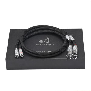 ATAUDIO HiFi RCA to XLR Audio Cable 7N OCC Core Carbon Fiber Rhodium Plated 2RCA Male to 2XLR Jack for Speaker Mixer Amplifier