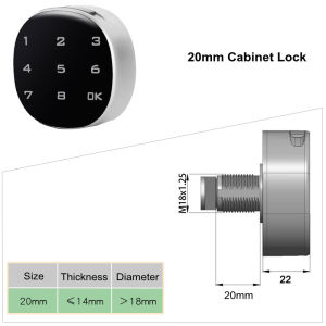 Touch Screen Digital Smart Electronic Password Door Lock Security Anti-theft Wooden Cabinet Keypad Drawer Office File Locks