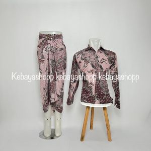 Baju couple rok lilit dan kemeja lengan panjang terbaru / couple pasangan batik
