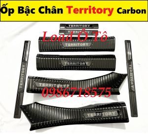Ốp Bậc Cửa Nẹp Bước Chân Carbon Xe Ford Territory 2023-2022 Mẫu Vân Carbon Trong Ngoài Cao Cấp Sẵn Keo Dán 3M
