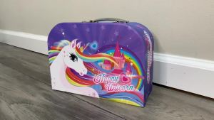 Golray Tea Party Set for Toddlers Girls Toys Unicorn Gift for 3 4 5 6 Years Old Tin Tea Set & Carrying Case & Food Treats Playset Kids Kitchen Pretend Play for Age 3-6 Girls Birthday Gift Idea