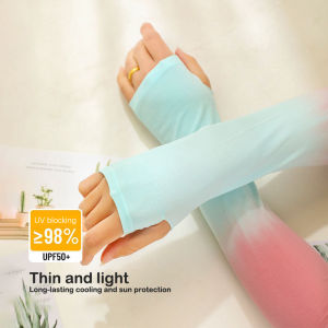 Summer Season Fashion Gradient Ice Sleeve Men And Women Outdoor Cycling Sunscreen Uv Ice Silk Sleeve Set