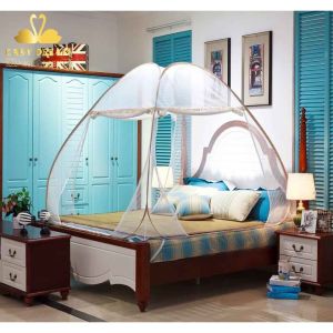 Mùng chụp tự bung gấp gọn dành cho người lớn có 3 cửa - cao 1m65_khóa inox đôi 2 chều_vải tuyn mắt nhỏ