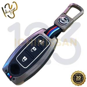 Casing Metal Elegant Kunci Remote Nissan Livina 3 Tombol Putih Abu-Abu | ichi-7142
