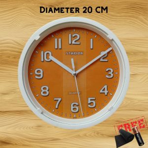 Jam Dinding Kecil Meja Kamar Kantor Murah Polos Warna Minimalis Mesin Original Diameter 20cm Ontime 1918 P7