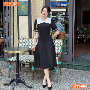 Đầm thiết kế BEMINE cổ tròn kiểu nơ phối ren dáng chữ A phù hợp đi làm đi chơi-MT9996