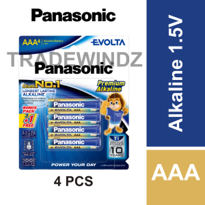 🔥Original Panasonic EVOLTA AAA / AA 4pcs/Card 1.5V Long Lasting Premium Alkaline Battery Bateri Alkaline Tahan Lama