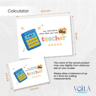 Teachers Day Thank You Card Cute Appreciation Greeting Card Non Folding Mix and Match