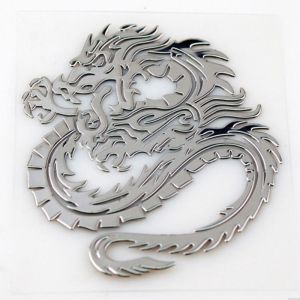 Miếng dán logo kim loại hình rồng 3D tinh xảo bằng Niken
