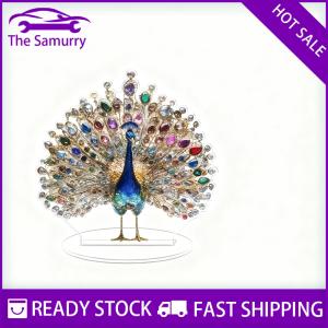 Samurry ✨Hot Sale✨ 1Pcs 2D Flat Acrylic Figurine Luxurious Crystal Peacock Ornament Tabletop Decoration For Bedroom Living Room Office