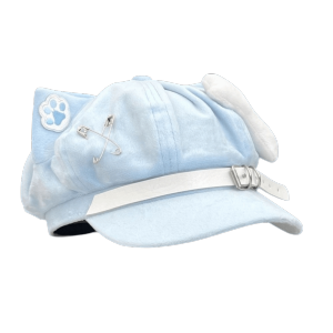 ETUALE 3D Cat Ears Cat Ears Beret Paw Embroidery Kawaii Octagonal Hat Y2K Fashion Soft Plush Fabric Newsboy Cap Everyday Outfits