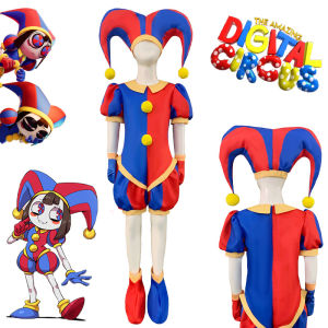 Kids & Adults The Amazing Digital Circus Cosplay Costume Uniform Jumpsuit Hat Bodysuit Human for Adult Kids Costume Cartoon Cosplay