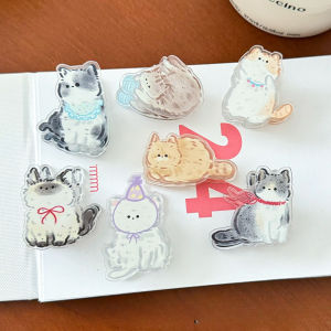 10 Chiếc Mèo Niêm Phong Kẹp PP Kẹp Acrylic Túi Phẳng Trang Trí Dễ Thương Kẹp PP Quà Tặng Ba Lô Phụ Kiện