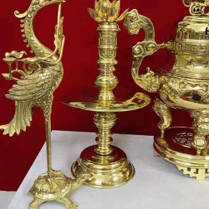 Bộ đỉnh thờ lư thờ bằng đồng nguyên chất cao 60cm