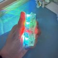 2Pcs Keyboard Fidget Keychain with Colorful LED Lights 4-in-1 Stress Clicker Toy Keyboard Button for Anxiety Relief Decompression Toy. 