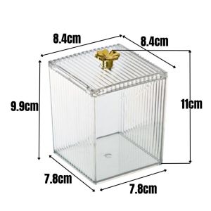 Simple Cosmetic Transparent Makeup Organizer Puff Storage Clear Box Cotton Bathroom Accessories LA