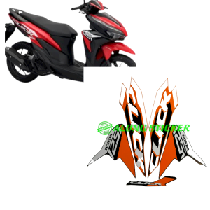 STIKER STRIPING LIS LES BODY MOTOR VARIO TECHNO 125 2018 THAILAND WARNA ORANGE STANDAR
