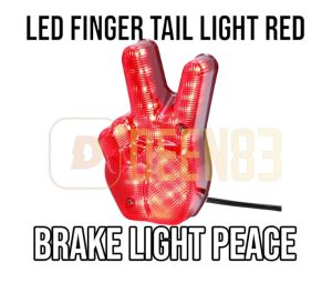 [READY STOCK] Motorcycle Hand Victory LED Red Light Stop Lamp Peace Sign Tail Light / LED Lampu brake Peace