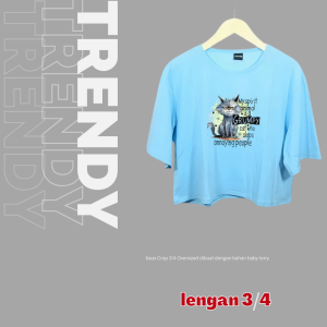 JOY KAOS CROP OVERSIZE DTF GRUMPY TANGAN 3/4