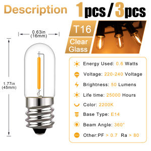 หลอดไฟเส้นใยย้อนยุคหลอดไฟเอดิสัน LED E14 E12หลอดแก้วหลอดไฟวินเทจ220V หลอดไฟหลอดไฟสีขาวอบอุ่นหลอดไฟไฟตกแต่งบ้านประหยัดพลังงาน90%