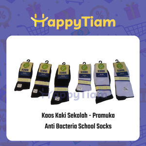 KAOS KAKI SEKOLAH ANTI BACTERIA PUTIH HITAM / HITAM PRAMUKA TEBAL ~ KAUS BETIS ANAK SD SMP SMA SPANDEK IMPOR