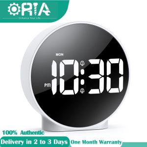 ORIA Digital Alarm Clock USB LED Digital Clock Touch Sensing 12/24H Format Dual Alarm Desk Clock with Snooze Large Screen Dimmable for Bedroom Bedside Office Students Kids Elderly