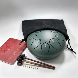 Portable Steel Tongue Drum Complete Set with Drumsticks Storage Bag Clean Cloth Healing Sound Percussion Instrument for Festival Birthday Gift