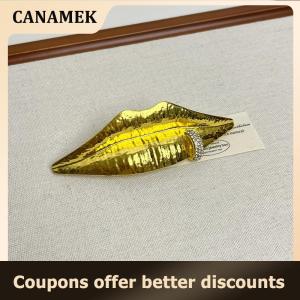 【 CANAMEK 】 Fashion Jewelry Lip Shaped Brooch For Women Party Gifts Exaggerative Accessories