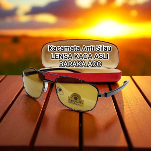 Kacamata Pria Anti Silau & Anti Gores Terbaru Lensa Kaca Asli dengan Kotak Eyewear Sunglasses