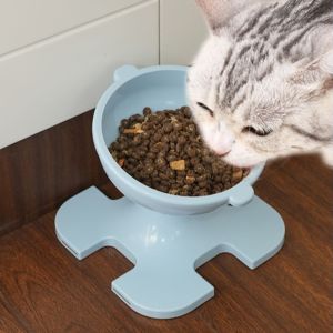 ER52858 Height Adjustable Raised Cat Bowl Neck Protection High Footed Dog Feeding Bowl Protect Spine with Stand Cat Food Plate for Pet