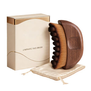 Lymphatic Drainage Massager for Face Wooden Handle Lymphatic Contour Face Brush Sculpt Jawline Gentle Gua Sha Massage Relieve Fatigue