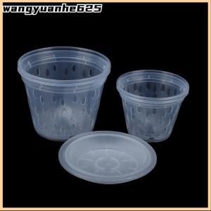 [WYH Store] 👗 1Pc Flowerpot Garden Planter Drainage Pots with Holes Transparent Orchid Baskets Plastic Breathable Flower Pots Accessories