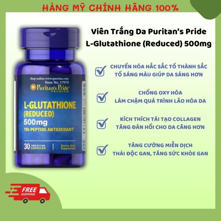 glutathione 500mg của mỹ Viên uống trắng da Now Glutathione 500mg của Mỹ 60 viên