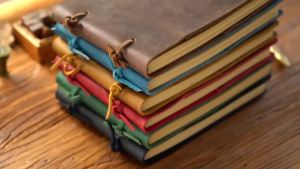 Vintage Handmade Leather Notebook Genuine Leather Strap Journal Notebook Drawing Book Sketchbook In Stock