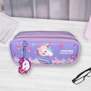 8802 ~ Unicorn Collection Pencil Case / Kotak Pensel / Sekolah Kanak-Kanak Design Rainbow Unicorn Cartoon Stationery
