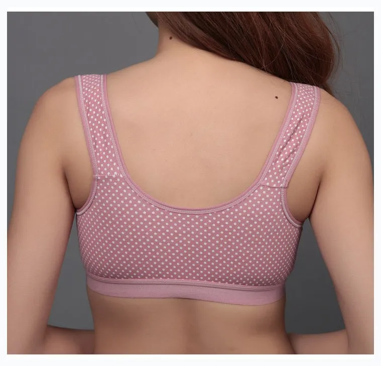 1pcs Middle-aged and old women bra cotton wireless Big bust 34 36