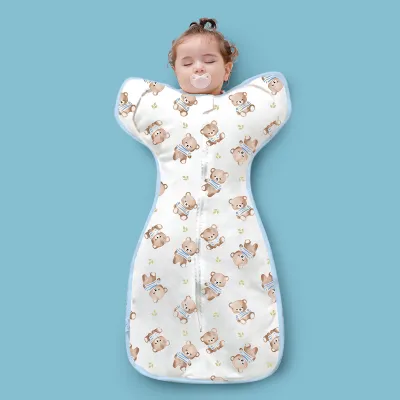 [Einmilk Swaddle Sleeping Bag] Baby Transitional Swaddle Sleeping Bag 100% Cotton Open Two Way Zip Baby Wrapper