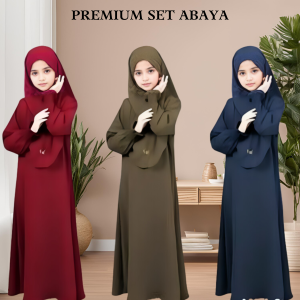 Kids Abaya Khimer Set CEY Ready Stock Available Abaya Kanak Kanak Murah Muslimah Kids Fashion