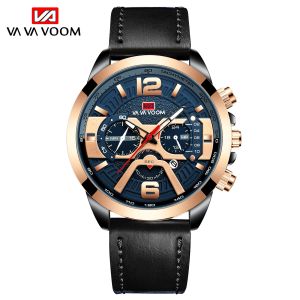 STALIO JAM TANGAN PRIA VAVAVOOM ANTI AIR ORII KALENDER OTOMATIS BERCAHAYA JAM TANGAN PRIA KULIT 30M Jam Tangan Pria Hot Kalender Band Watch Kaca HardlexJam Tangan Pria Bercahaya Desain Keren Kekinian Fashion Pria Kasual Elegan-JV4