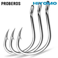 PROBEROS 100PCS J Hooks 1/0-2/0-3/0-4/0-5/0# Barbed Octopus